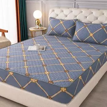 Антибактериальный стеганый чехол для матраса, пылезащитный чехол для матраса, толстый защитный чехол для матраса, нескользящая простыня, универсальная для всех сезонов 90x200 1pcs