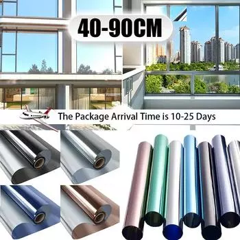 Антибликовая пленка для окон, самоклеящаяся виниловая зеркальная пленка, односторонняя тонировка стекол автомобиля, наклейки, рулоны, средства защиты от ультрафиолета 40cmx200cm