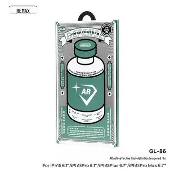 Антибликовая закаленная HD-пленка REMAX AR для iPhone 15 — защита телефона от царапин и падений GL-86 for iPhone 15 Pro Max 6.7 Clear
