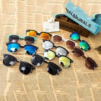 Антибликовые ретро-полуоправы модные солнцезащитные очки поляризованные унисекс зеркальные уличные UV400 08