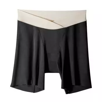 Антибликовые защитные брюки, шелковистое и гладкое, высококачественное хлопковое нижнее белье, антибактериальное нижнее белье с поддержкой живота для беременных женщин L чёрный
