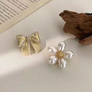 Антибликовый бант жемчужина брошь, Высококачественный модный и милый японский корсаж Muse пальто костюм булавка пряжка
