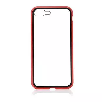 Антибликовый чехол из закаленного магнитного стекла 7 для iPhone X 8 Plus XS XR Max for iPhone 7/8 красный