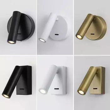 Антибликовый настенный светильник для спальни, прикроватный светильник для чтения в отеле, небольшой точечный светильник для помещений, простой с выключателем, фоновые настенные светильники 3w&Warm White (2700-3500K)