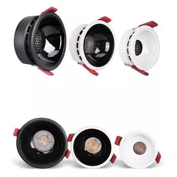 Антибликовый встраиваемый потолочный светильник 7 Вт, 9 Вт, 12 Вт, 15 Вт, 18 Вт, 25 Вт, сотовый початок, светодиодные точечные светильники, потолочные светильники, освещение 85-265 В Warm White&7W NON DIMMABLE