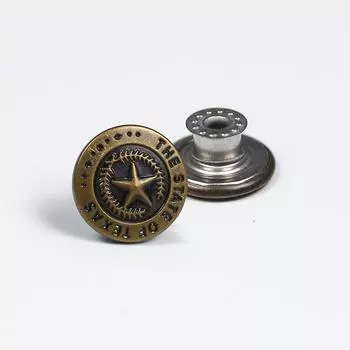 Античная бронза гладкая металлическая пуговица-гвоздик для джинсов, курток и комбинезонов с гравировкой