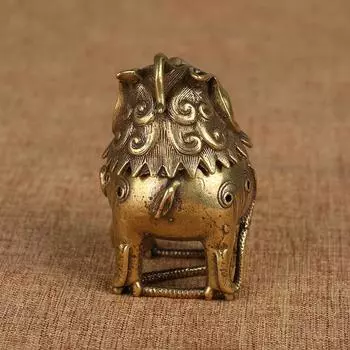 Античная бронза, китайская мифическая фигурка зверя, курильницы, орнамент, классическая латунная курильница из сандалового дерева, украшение для дома, ремесла 1pcs