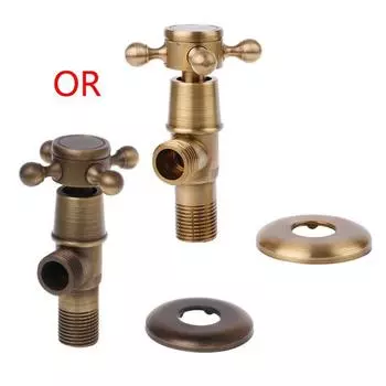 Античная латунь для треугольных клапанов с наружной резьбой 1/2 дюйма, регулирующие клапаны для воды Bathr