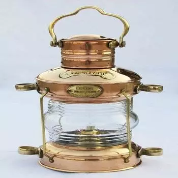 Античная латунь масляной лампы анкера, медный морской морской свет шлюпки фонаря корабля