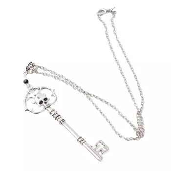 Античное серебряное ожерелье со скелетоническим ключом, креативный кулон, очаровательное массивное ювелирное изделие в стиле панк, новинка, готический подарок на Хэллоуин серебряный