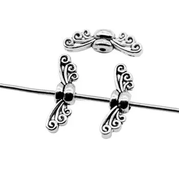 Античные серебряные бусины-разделители с маленькими отверстиями в форме бабочки 14x4x3 мм, брендовые: WYISYWG 20 штук ювелирных изделий ручной работы