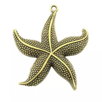 Античный бронзовый цвет, 2 шт., бренд: WYISYWG Подвески в виде морской звезды, ювелирные изделия оптом, 50x43 мм