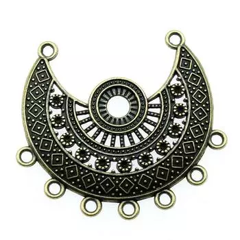 Античный бронзовый цвет, 2 шт., бренд: WYISYWG пористые серьги в форме полумесяца, модные ювелирные изделия, женские аксессуары 43x41 мм