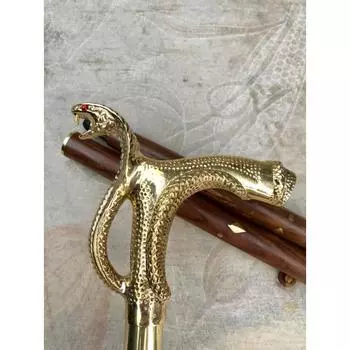 Античный дизайн кобры трость деревянная трость латунная ручка ручка подарок