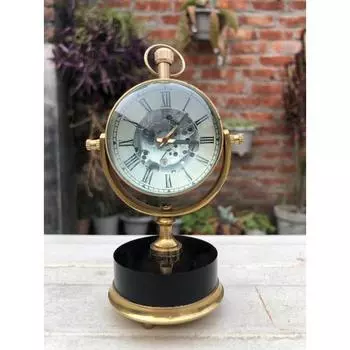Античный латунный механический стиль трофея настольных часов морской для оформления столешницы