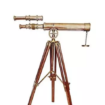Античный морской напольный латунный телескоп 18 дюймов с деревянным