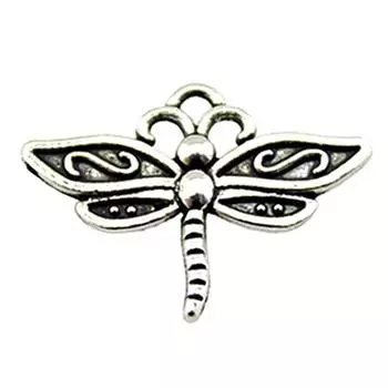 Античный серебряный цвет, 20 шт., бренд: WYISYWG Подвески-стрекозы для изготовления ювелирных изделий, 16x22 мм