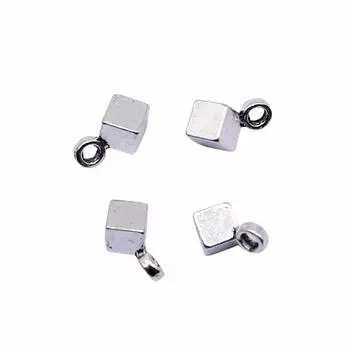 Античный серебряный цвет, 40 штук, бренд: WYISYWG Маленькие подвески-кубики, аксессуары, поделки, 3x3 мм