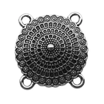 Античный серебряный цвет, 4 шт., бренд: WYISYWG цепочка для тела с цветком пористый соединитель модные украшения женские аксессуары 21x22 мм