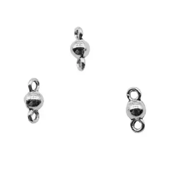 Античный серебряный цветной маленький шариковый подвесной соединитель, очаровывающий бренд 4x8 мм: WYISYWG 40 штук ювелирных изделий