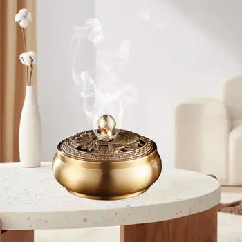 Античный стиль латунная катушка курильница украшение диффузор мебель стол центральная часть Without Leg 7x4.5cm