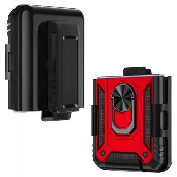 Антидетонационный магнитный чехол-держатель с зажимом для ремня для Samsung Galaxy Z Flip 3 5g Flip4 Flip 4 Flip3, чехол-подставка с кольцом на палец for Galaxy Z Flip 4 темно-синий