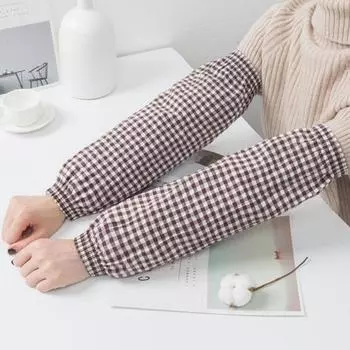 Antifouling Lattice Arm Sleeves Cotton Arm Cover Breathable Arm Warmer Kitchen