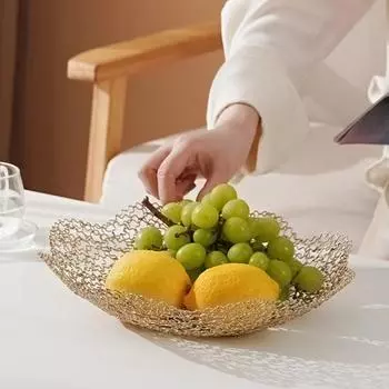 Антикоррозийная 2 цвета, креативная многофункциональная полая железная тарелка для фруктов, художественный железный держатель для фруктов M золотистый