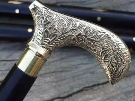 Антикварная дизайнерская латунная ручка в викторианском стиле, деревянная трость для ходьбы M аэро