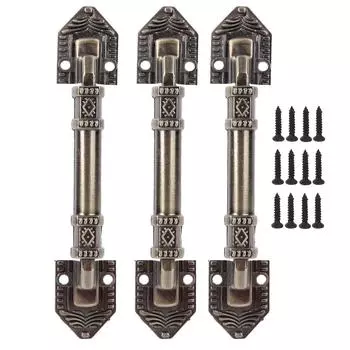 Антикварная дверная ручка из алюминиевого сплава, дверная ручка для шкафа, фурнитура для деревянных ворот