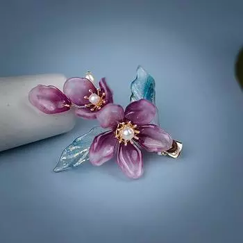 Антикварная фиолетовая ландыш заколка для волос сбоку женская боковые заколки для волос цветочные головные украшения подвеска ювелирные изделия для женщин держатель для волос
