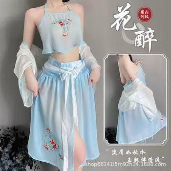 Антикварная ханьфу сексуальная женская пижама чистое желание высококачественное эротическое нижнее белье флирт горячая постель страсть униформа 2569 One Size