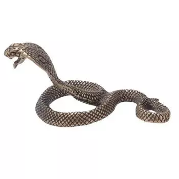 Антикварная латунная статуэтка кобры, удава, змеи, миниатюрные фигурки, поделки из животных знаков зодиака 70*35mm