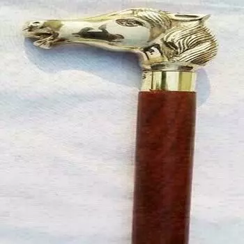 Антикварная латунная винтажная ручка для головы в викторианском стиле, деревянная трость, трость, подарок
