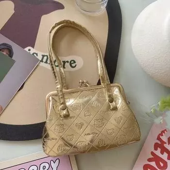 Антикварная сумка-клипса, средневековая сумочка, мультяшная сверкающая сумка-тоут из серебра и золота, переносная сумка через плечо. золотой