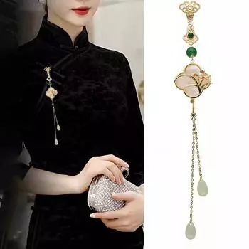 Антикварная темпераментная брошь Meilan Bamboo Chrysanthema, прижимная подвеска на лацкан Cheongsam, новая китайская подвеска, корсаж Hanfu, аксессуары