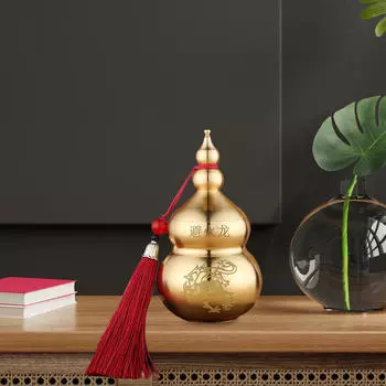 Антикварное китайское медное украшение в виде тыквы с открытой крышкой, ремесленные изделия, коллекционный орнамент, поделки для дома red