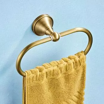 Антикварное кольцо для полотенца из латуни, матовое черное золото, белый, серый, хром, овальное настенное кольцо для держателя полотенец для ванной комнаты, вешалка для полки