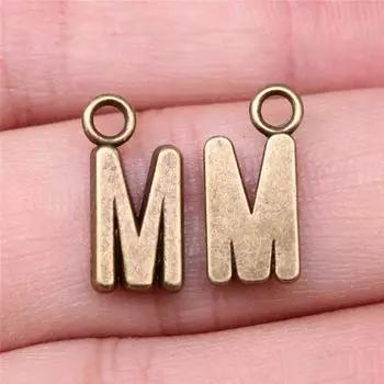 Антикварные бронзовые цветные бирки с буквами, подвески, подвески, материалы для ювелирных изделий