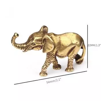 Антикварные бронзовые миниатюрные фигурки слонов, чайные украшения для стола с домашними животными, украшения из твердой меди, поделки с животными, домашний декор для гостиной