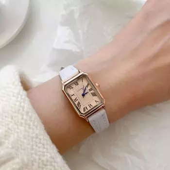 Антикварные квадратные глянцевые кожаные часы Blue City с изображением питона