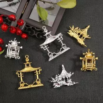Антикварные подвески-павильоны, аксессуары для изготовления ювелирных изделий своими руками ручной работы 4936mm золотой