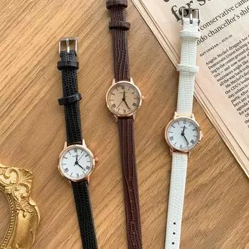 Антикварные повседневные кожаные наручные часы Blue City [No Bae] Round Croker, 3 цвета