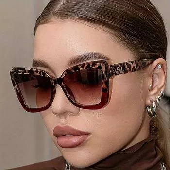 Антикварные солнцезащитные очки кошачий глаз для женщин винтажные очки UV400 спортивные солнцезащитные очки для активного отдыха декоративные модные очки коричневый/леопардовый