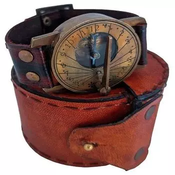 Антикварные старинные солнечные часы компас кожаный ремешок ретро часы компас удобный морской