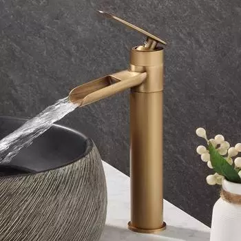 Антикварный бронзовый смеситель для ванной комнаты, латунные смесители для раковины, смеситель для раковины с горячей и холодной водой, водопадный смеситель для туалета, водопроводный кран