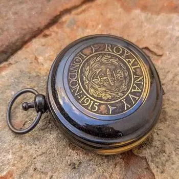 Антикварный черный латунный компас с крышкой - карманный коллекционный подарок, 6,35 см как