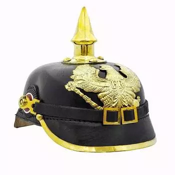 Черный немецкий шлем с латунными вставками прусский имперский шлем PICKELHAUBE