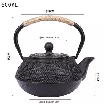 Антикварный чугунный чайник, японский чайник тэцубин, орнамент, железный чайник 600ML