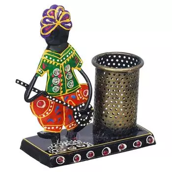 Антикварный держатель для ручек Dholak/Damru/Подставка для ручек/Держатель для карандашей, Декор стола/Подарочные товары/Антикварный держатель для ручекB